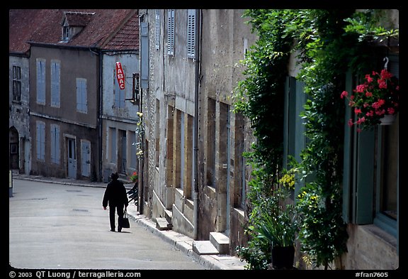 Main street of the Hill of Vezelay. Burgundy, France