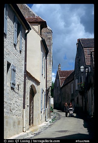 Old street in Vezelay. Burgundy, France (color)