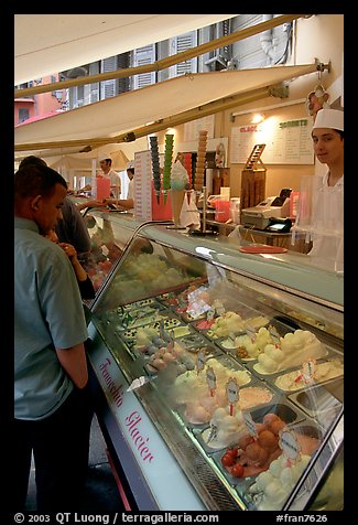 Ice cream parlor, Nice. Maritime Alps, France (color)