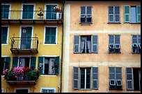 Houses painted in pastel colors, Nice. Maritime Alps, France (color)