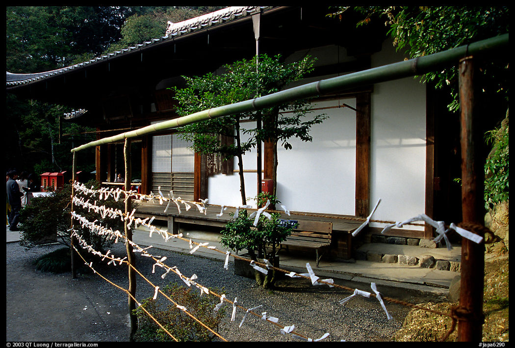 Prayer notes in a temple. Kyoto, Japan