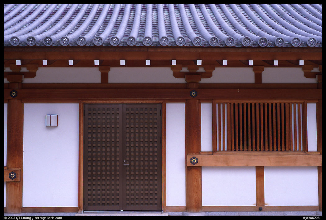Roof and wall detail, Sanjusangen-do Temple. Kyoto, Japan