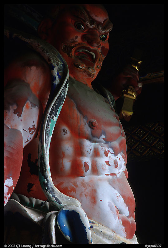 Fearsome statue of Deva King at Omote-mon Gate. Nikko, Japan