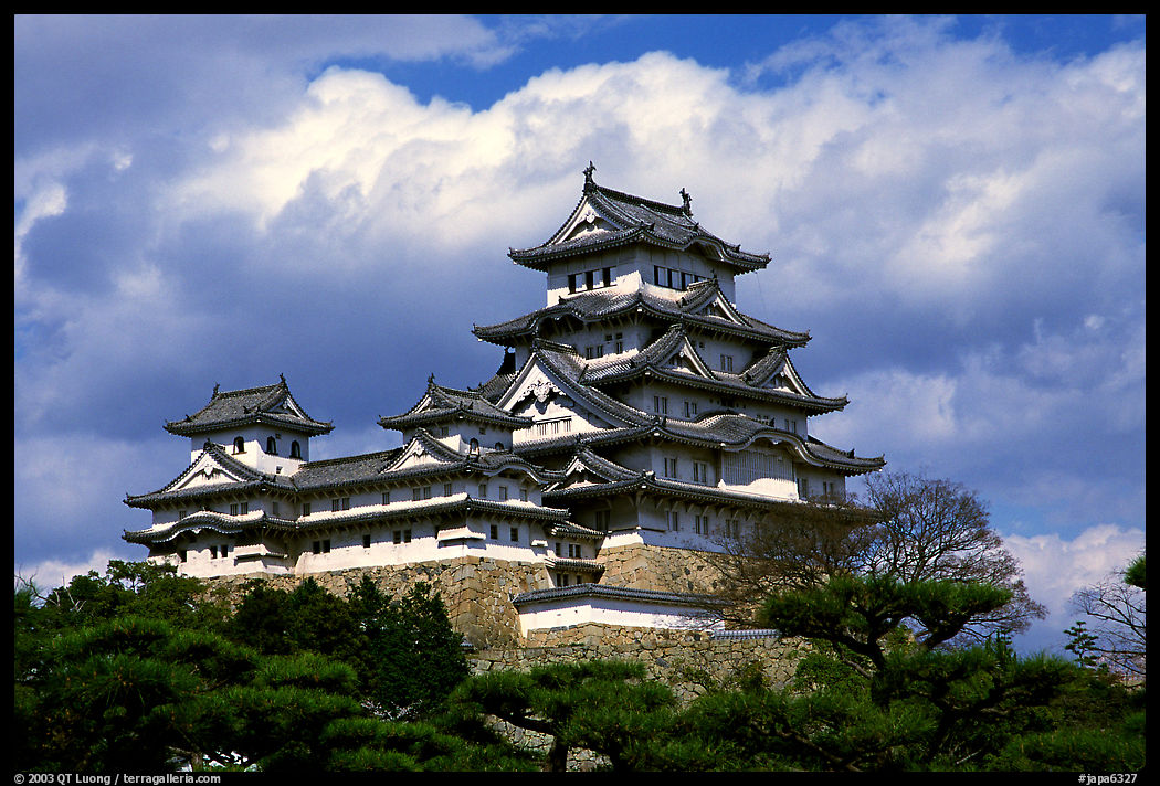 Classic lines of the castle. Himeji, Japan