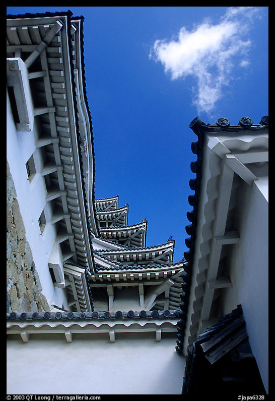Architectural detail of the castle. Himeji, Japan