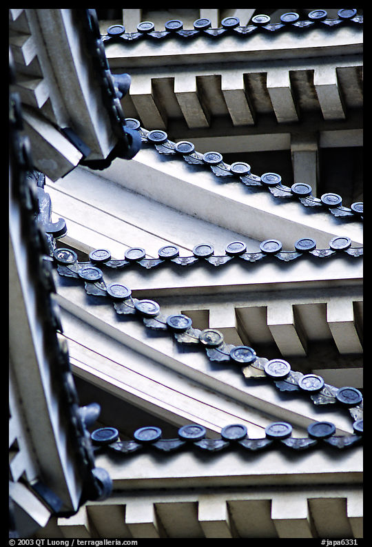 Architectural detail of the castle. Himeji, Japan