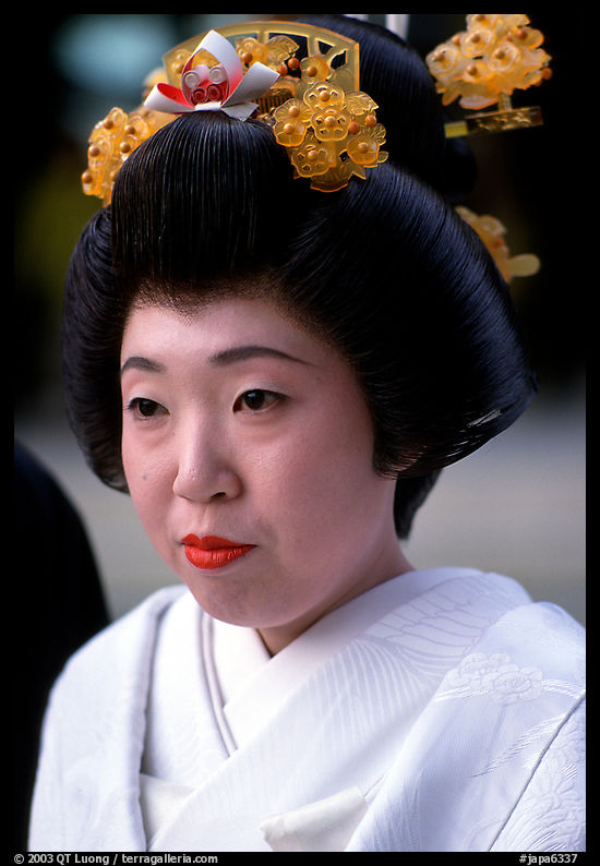 Bride with traditional make-up. Tokyo, Japan