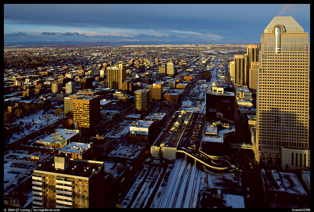 Wintry view from Calgary Tower. Calgary, Alberta, Canada