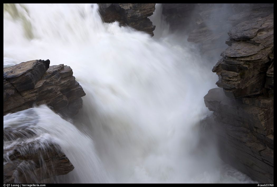 Rushing water, Athabasca Falls. Jasper National Park, Canadian Rockies, Alberta, Canada
