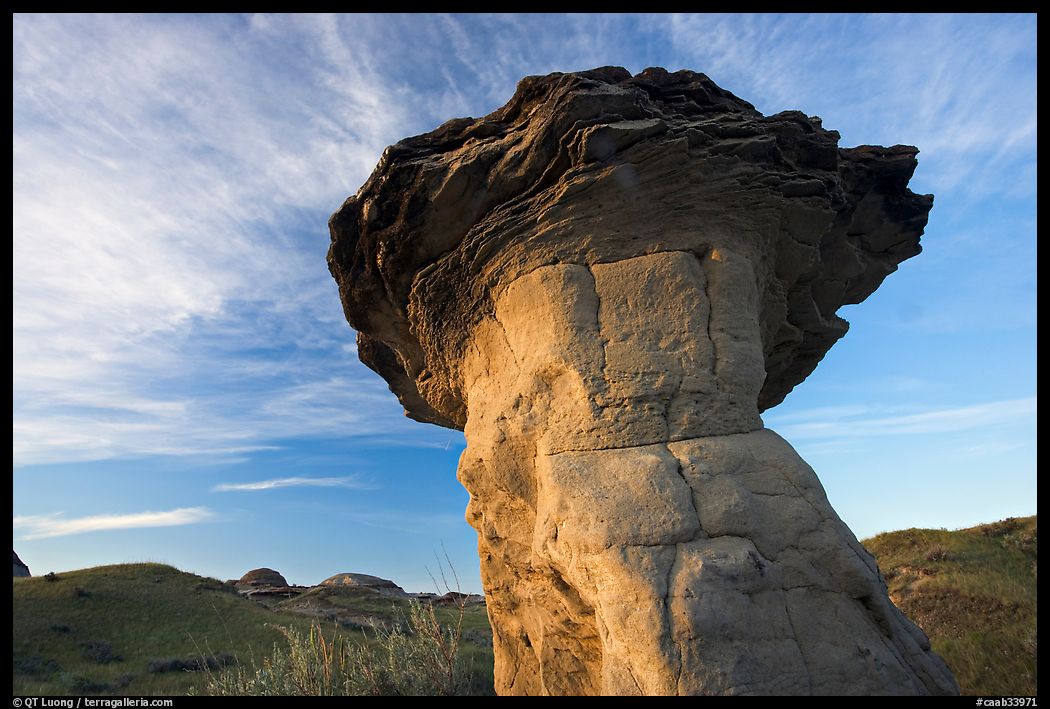 Caprock, early morning, Dinosaur Provincial Park. Alberta, Canada