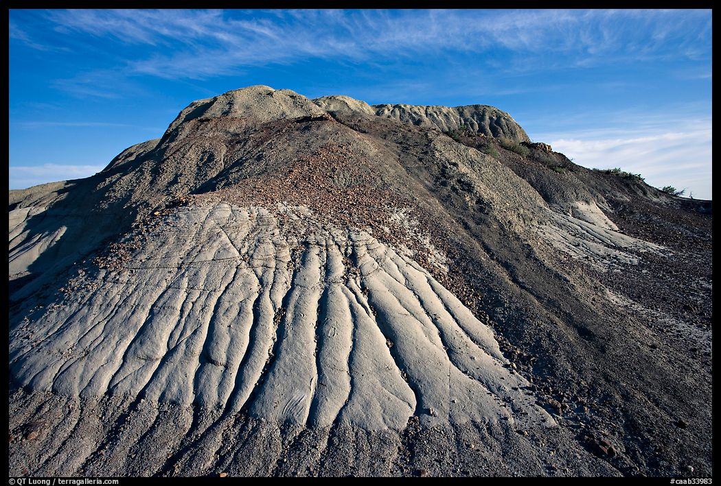 Butte with mudstone and eroded clay, Dinosaur Provincial Park. Alberta, Canada