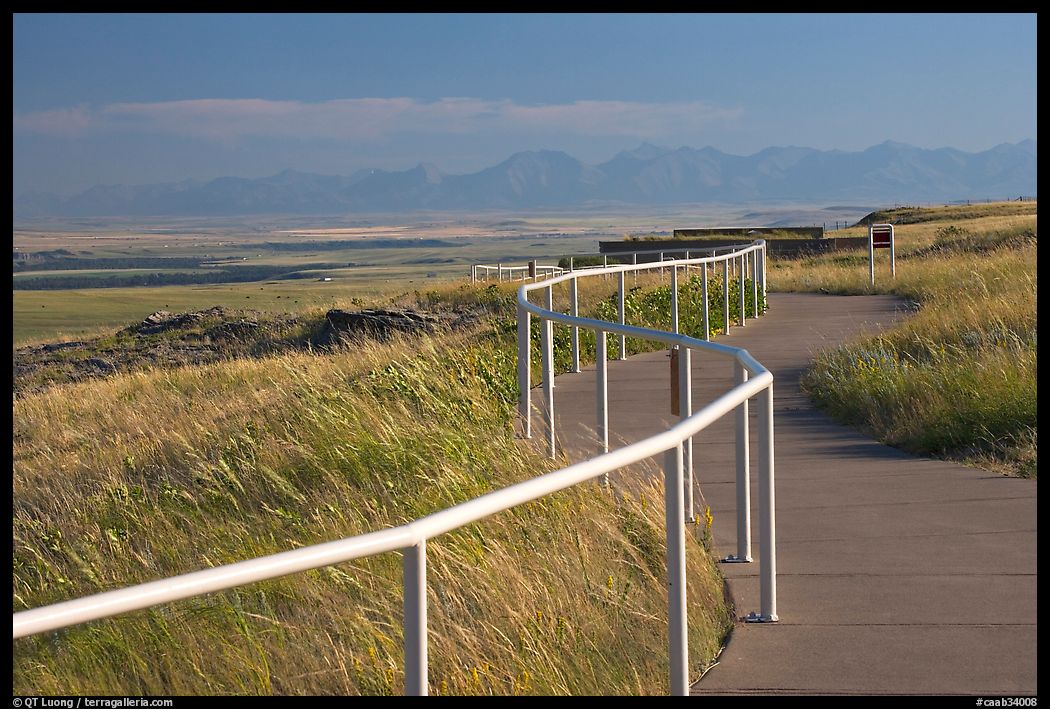 Interpretative trail and center at the top of the cliff, Head-Smashed-In Buffalo Jump. Alberta, Canada