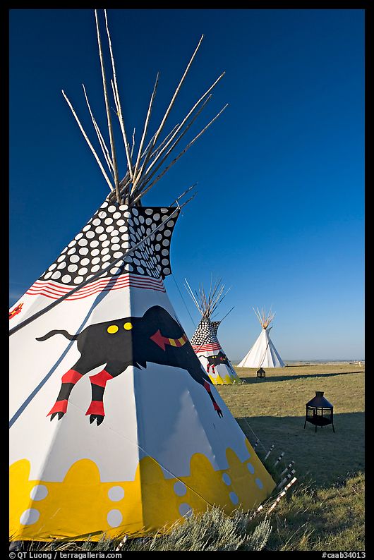 Teepee tents,  Head-Smashed-In Buffalo Jump. Alberta, Canada