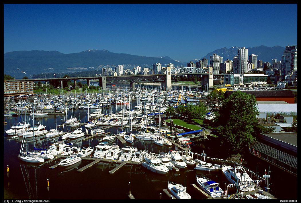 Small boat harbor on False Creek. Vancouver, British Columbia, Canada