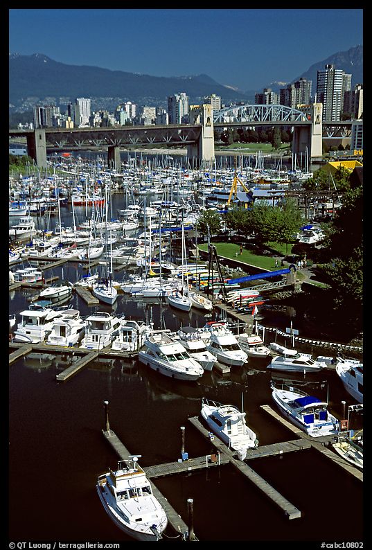 Small boat harbor on False Creek. Vancouver, British Columbia, Canada