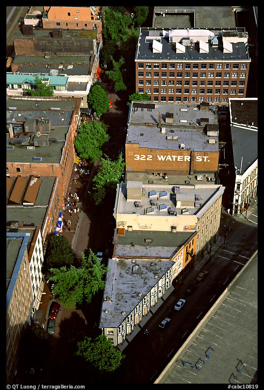Water street from above. Vancouver, British Columbia, Canada