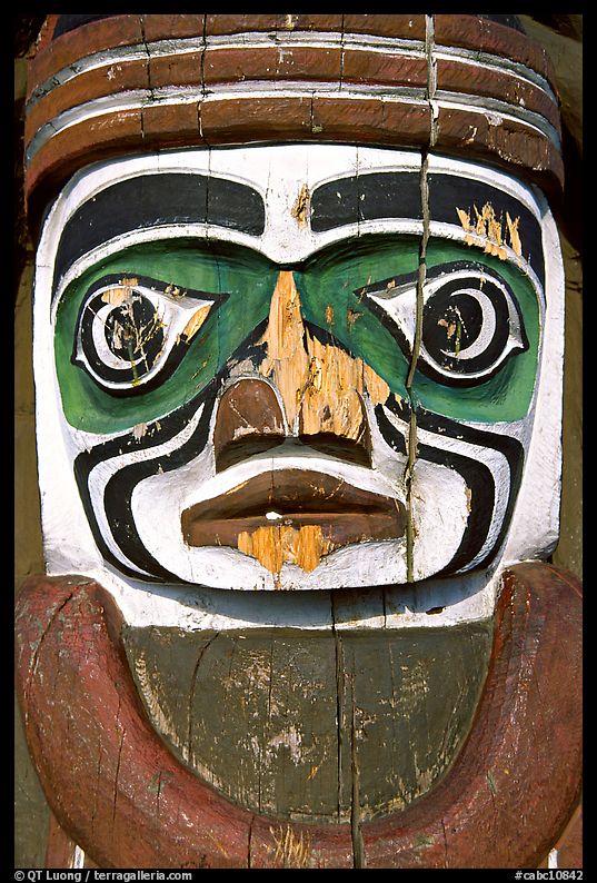 Totem detail, Stanley Park. Vancouver, British Columbia, Canada