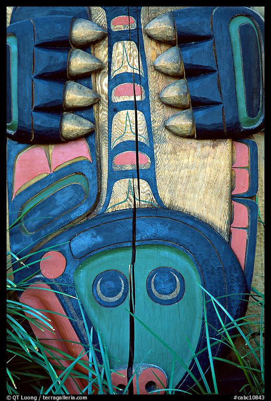 Totem detail, Stanley Park. Vancouver, British Columbia, Canada
