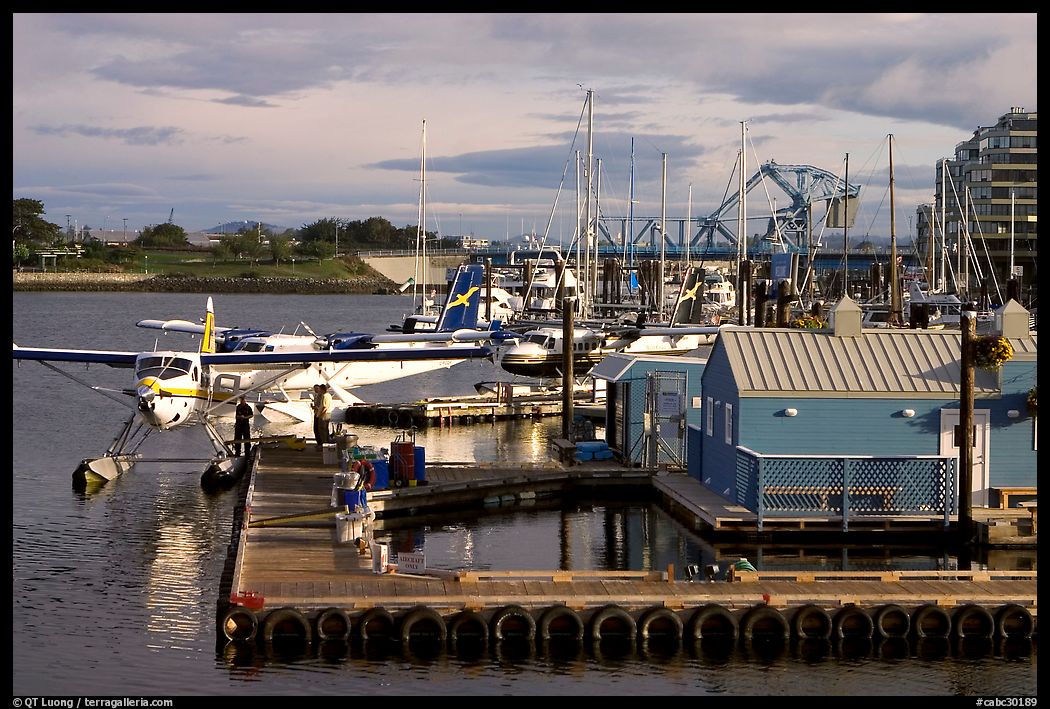 Floatplane dock in the Inner Harbor. Victoria, British Columbia, Canada