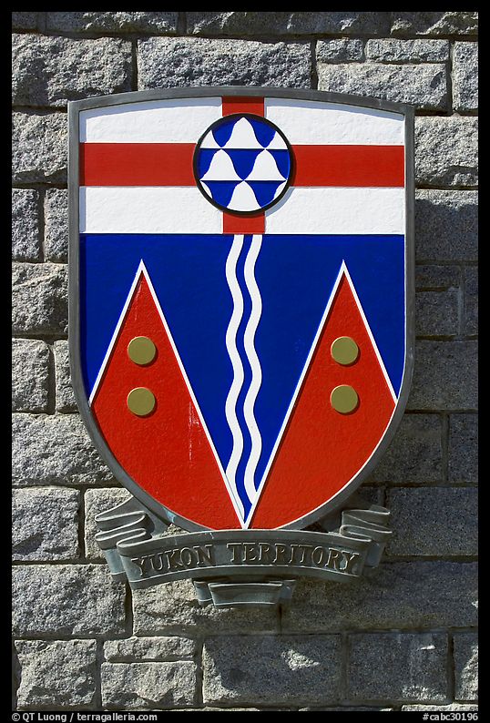 Shield of Yukon Territory. Victoria, British Columbia, Canada