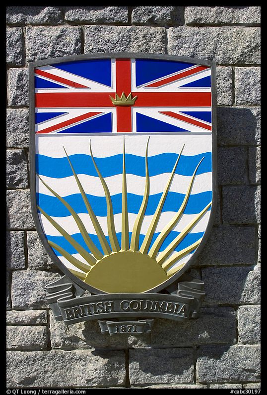 Shield of British Columbia Province. Victoria, British Columbia, Canada