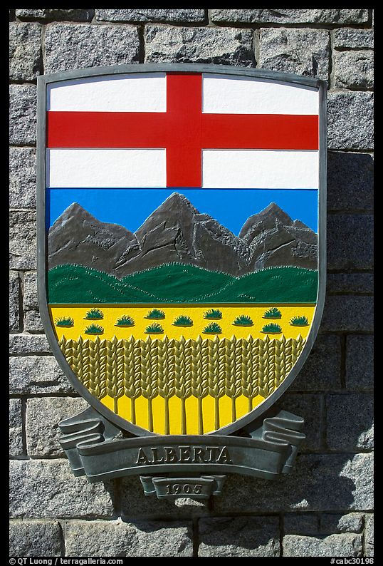 Shield of Alberta Province. Victoria, British Columbia, Canada