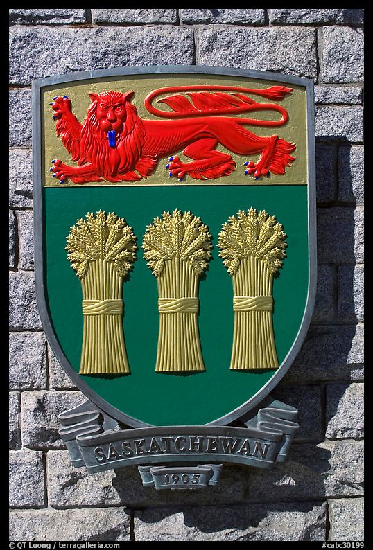Shield of Saskatchewan Province. Victoria, British Columbia, Canada