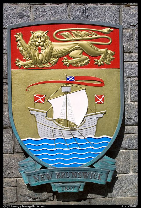 Shield of New Brunswick Province. Victoria, British Columbia, Canada