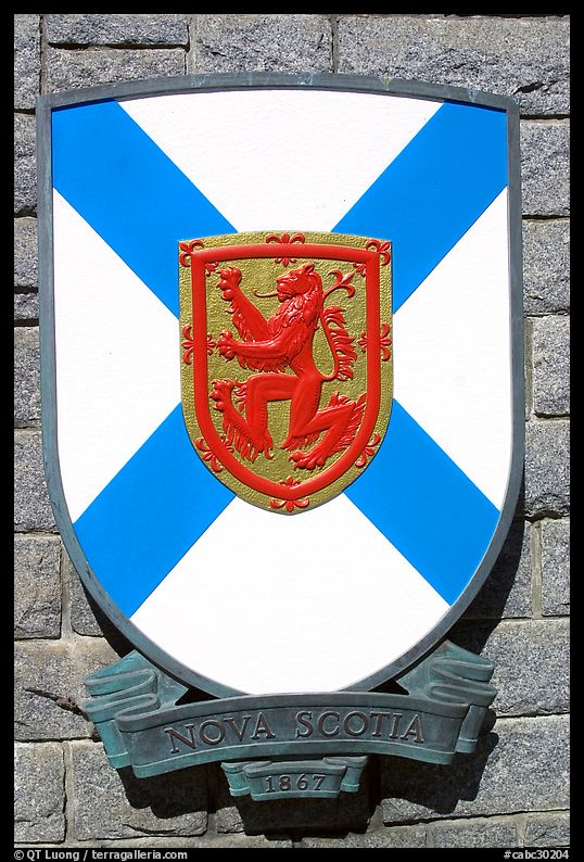 Shield of Nova Scotia Province. Victoria, British Columbia, Canada
