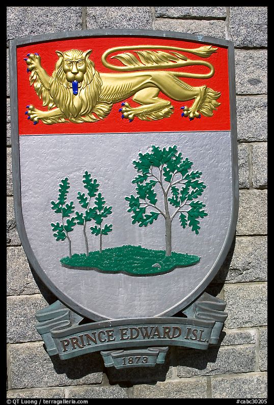 Shield of Prince Edward Island Province. Victoria, British Columbia, Canada