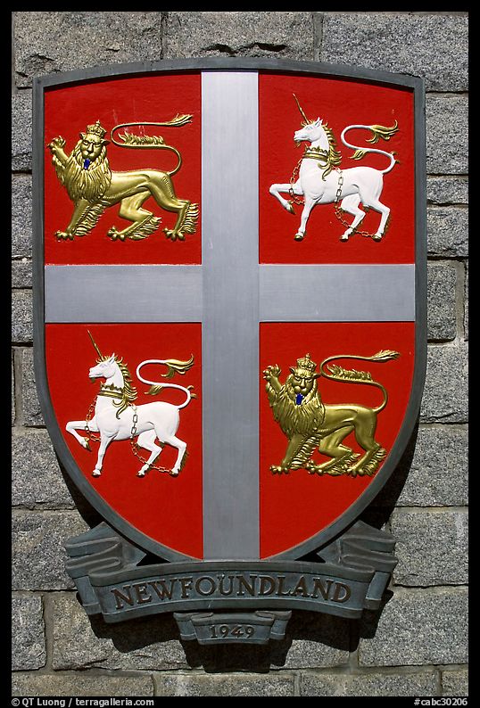 Shield of Newfoundland Province. Victoria, British Columbia, Canada