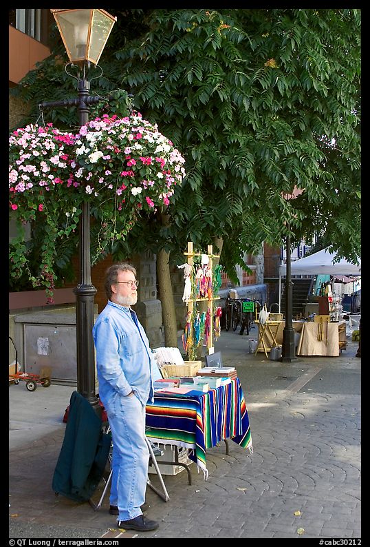 Street art exhibitor, Bastion Square. Victoria, British Columbia, Canada
