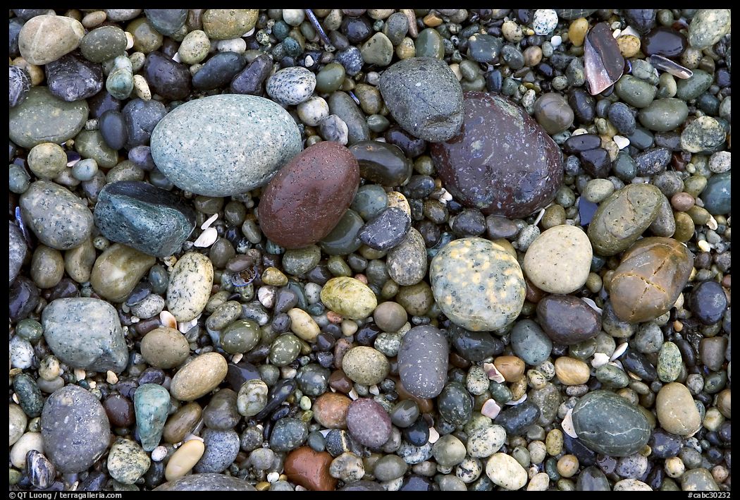Pebbles, South Beach. Pacific Rim National Park, Vancouver Island, British Columbia, Canada