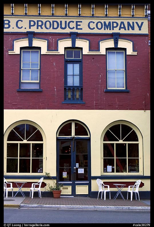 Produce company building reconverted into a cafe. Victoria, British Columbia, Canada