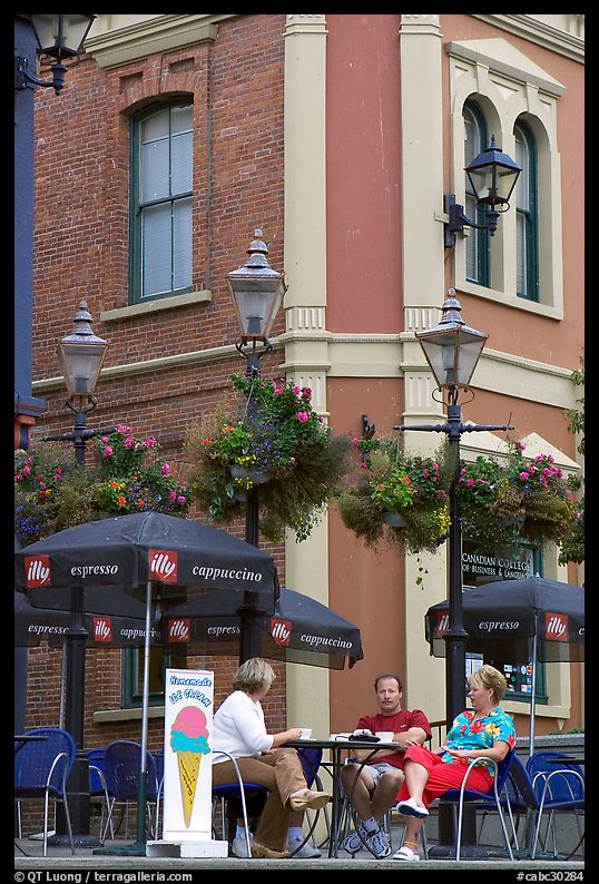 Outdoor terrace, Bastion square. Victoria, British Columbia, Canada