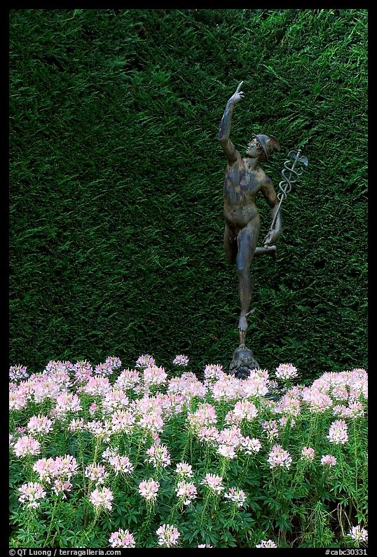 Florentine statue of Mercury. Butchart Gardens, Victoria, British Columbia, Canada