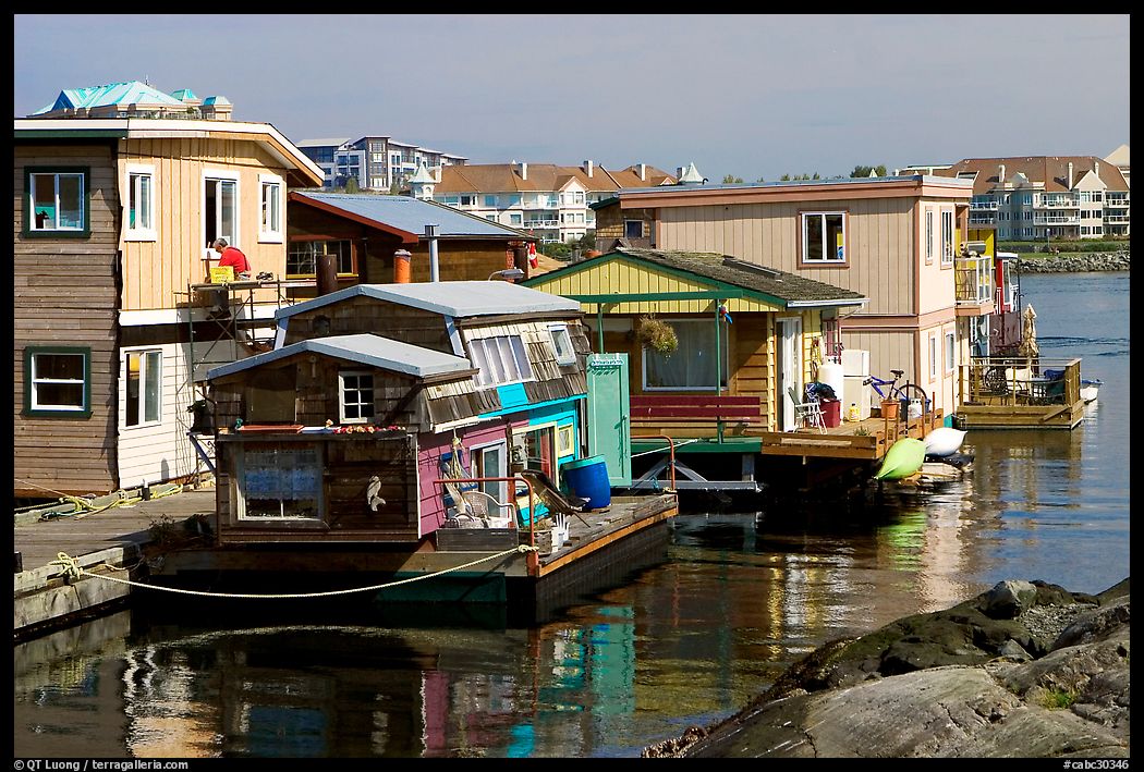 Houseboats near Fisherman's wharf. Victoria, British Columbia, Canada