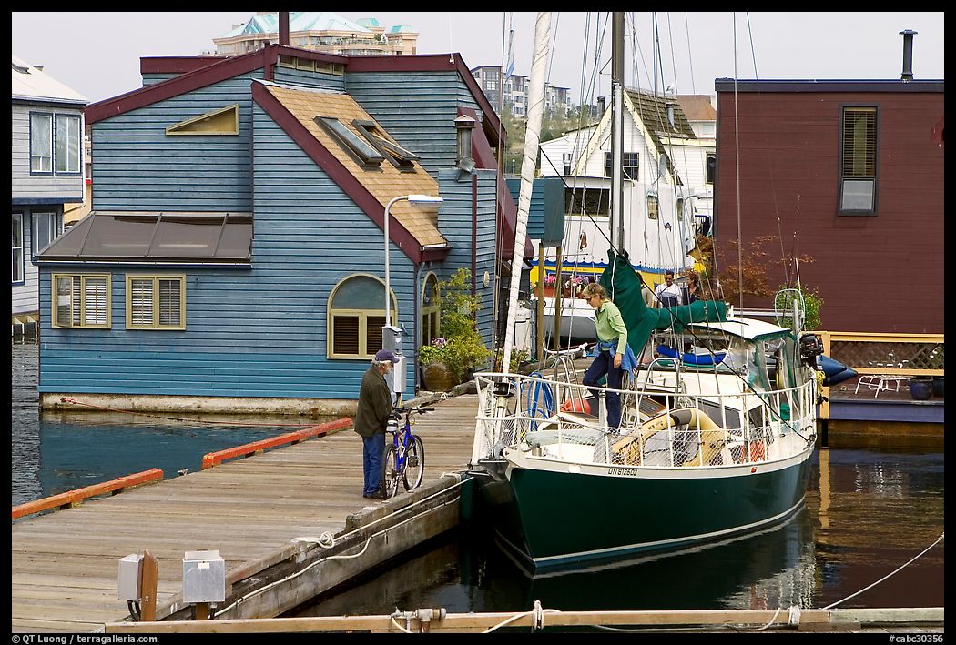 Yacht and houseboats. Victoria, British Columbia, Canada