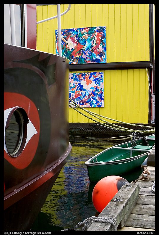 Detail of houseboat walls. Victoria, British Columbia, Canada