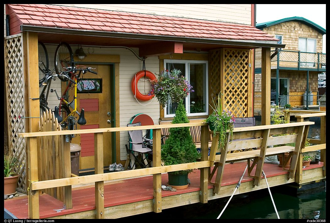 Houseboat porch. Victoria, British Columbia, Canada