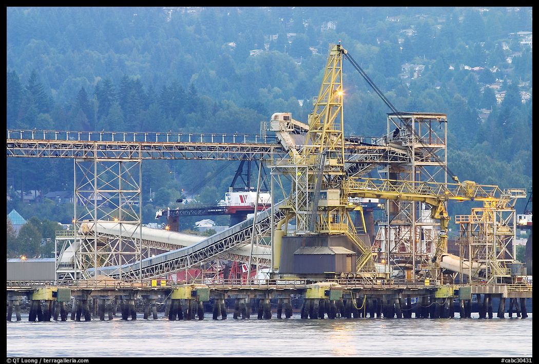 Industrial installations in harbor. Vancouver, British Columbia, Canada