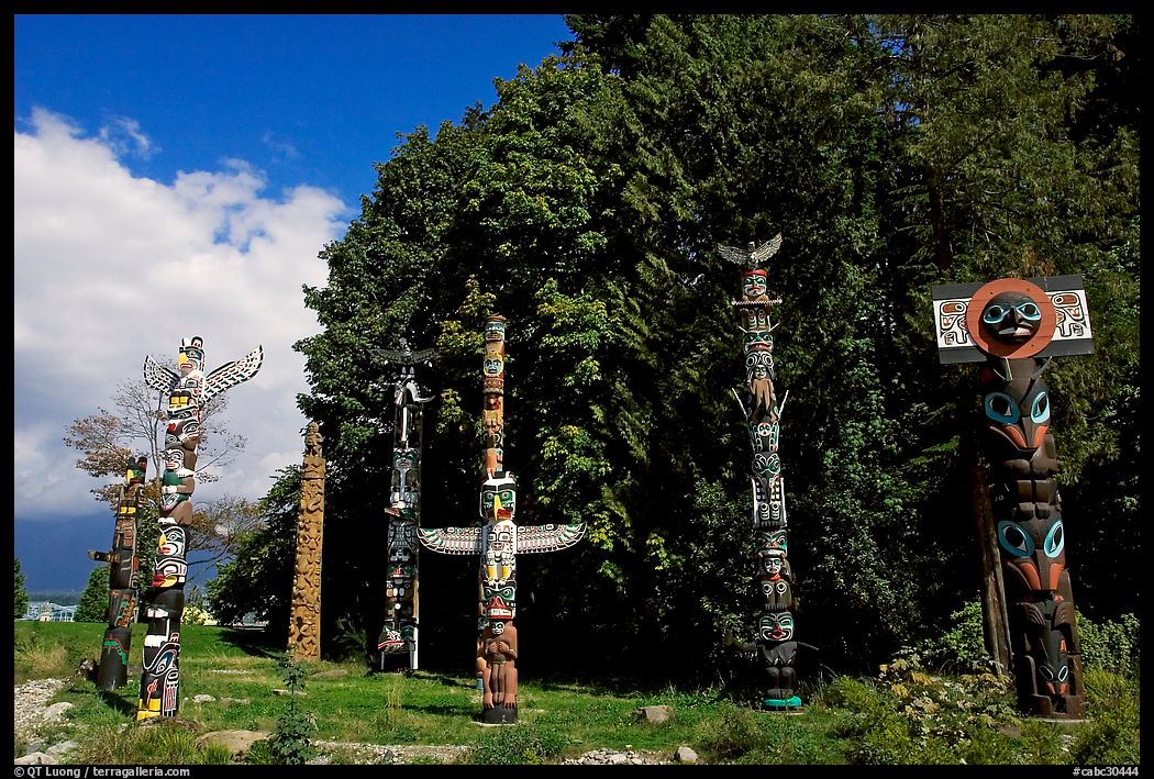 Totems, Stanley Park. Vancouver, British Columbia, Canada