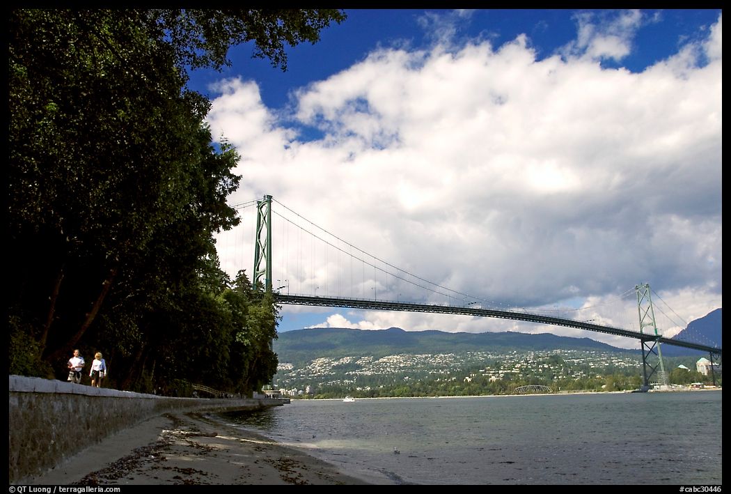 Lions Gate Bridge across Burrard Inlet. Vancouver, British Columbia, Canada