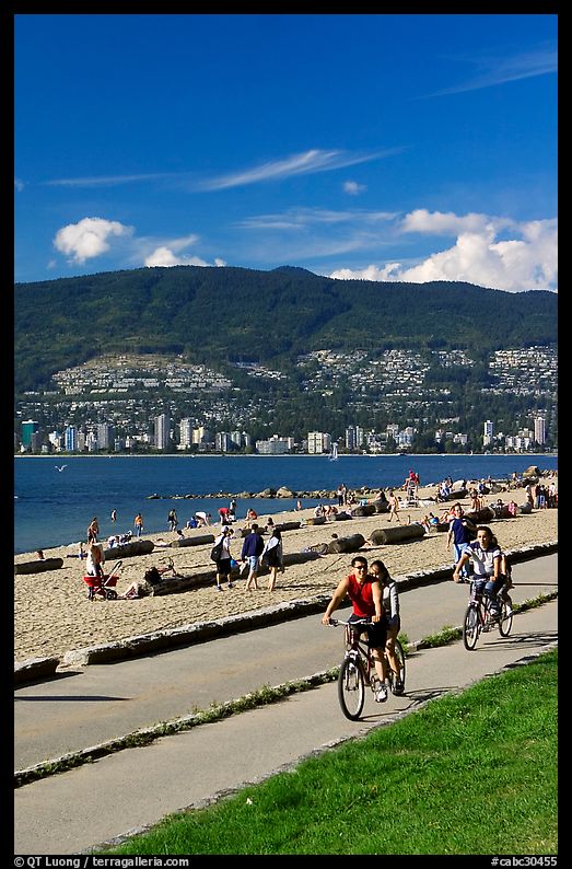 Bicyclists, Stanley Park. Vancouver, British Columbia, Canada