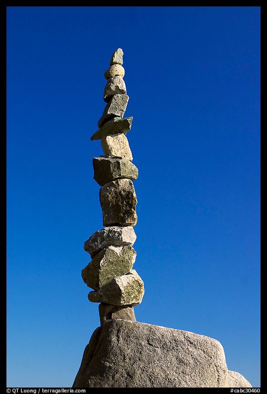 Balanced rocks against blue sky, Stanley Park. Vancouver, British Columbia, Canada