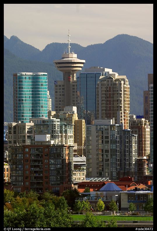 Downtown skyline and mountains. Vancouver, British Columbia, Canada