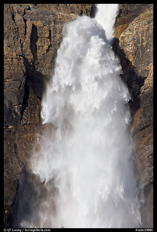 Close-up of raging waters of Takakkaw Falls. Yoho National Park, Canadian Rockies, British Columbia, Canada