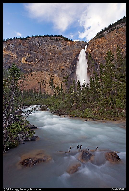 Yoho River flowing from Takakkaw Falls. Yoho National Park, Canadian Rockies, British Columbia, Canada