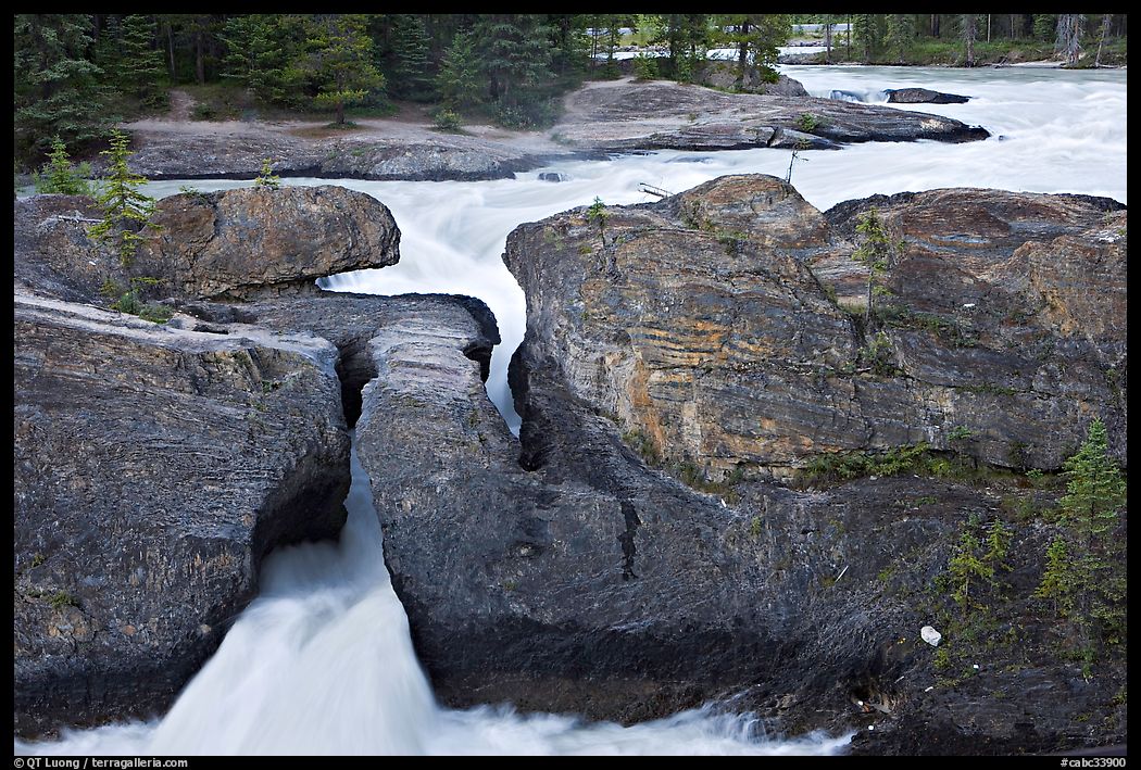 River flowing through the Natural Bridge. Yoho National Park, Canadian Rockies, British Columbia, Canada