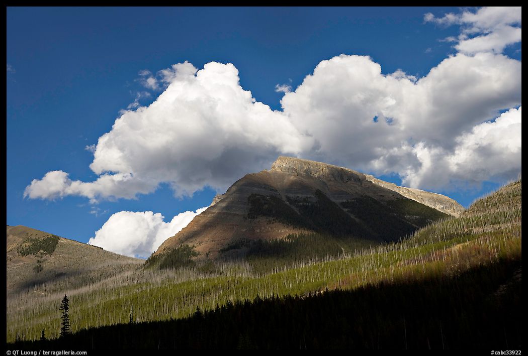 Peak, clouds, and shadows. Kootenay National Park, Canadian Rockies, British Columbia, Canada
